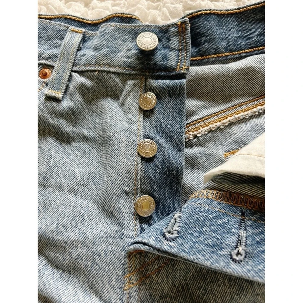 Levis 501 Shorts 27 Patchwork Button Fly Retro 80's 90's Festival